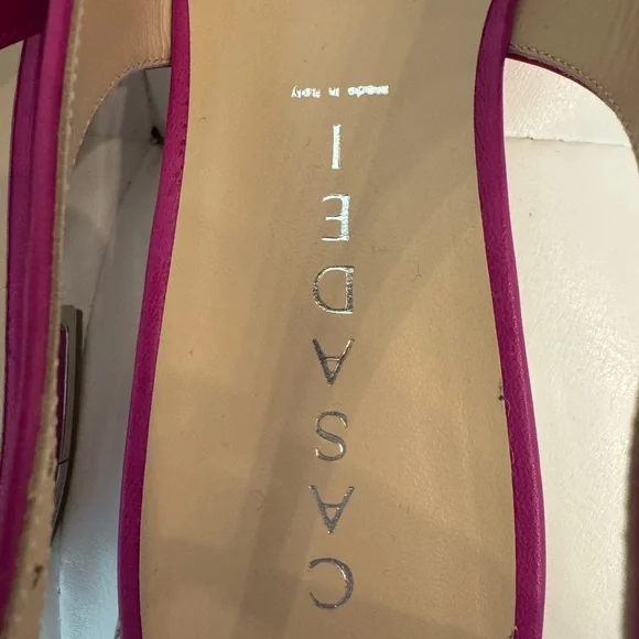 NWT. Casadei Fuchsia Women's Flats. Leather. Made in Italy. Size 6 - Picture 9 of 11